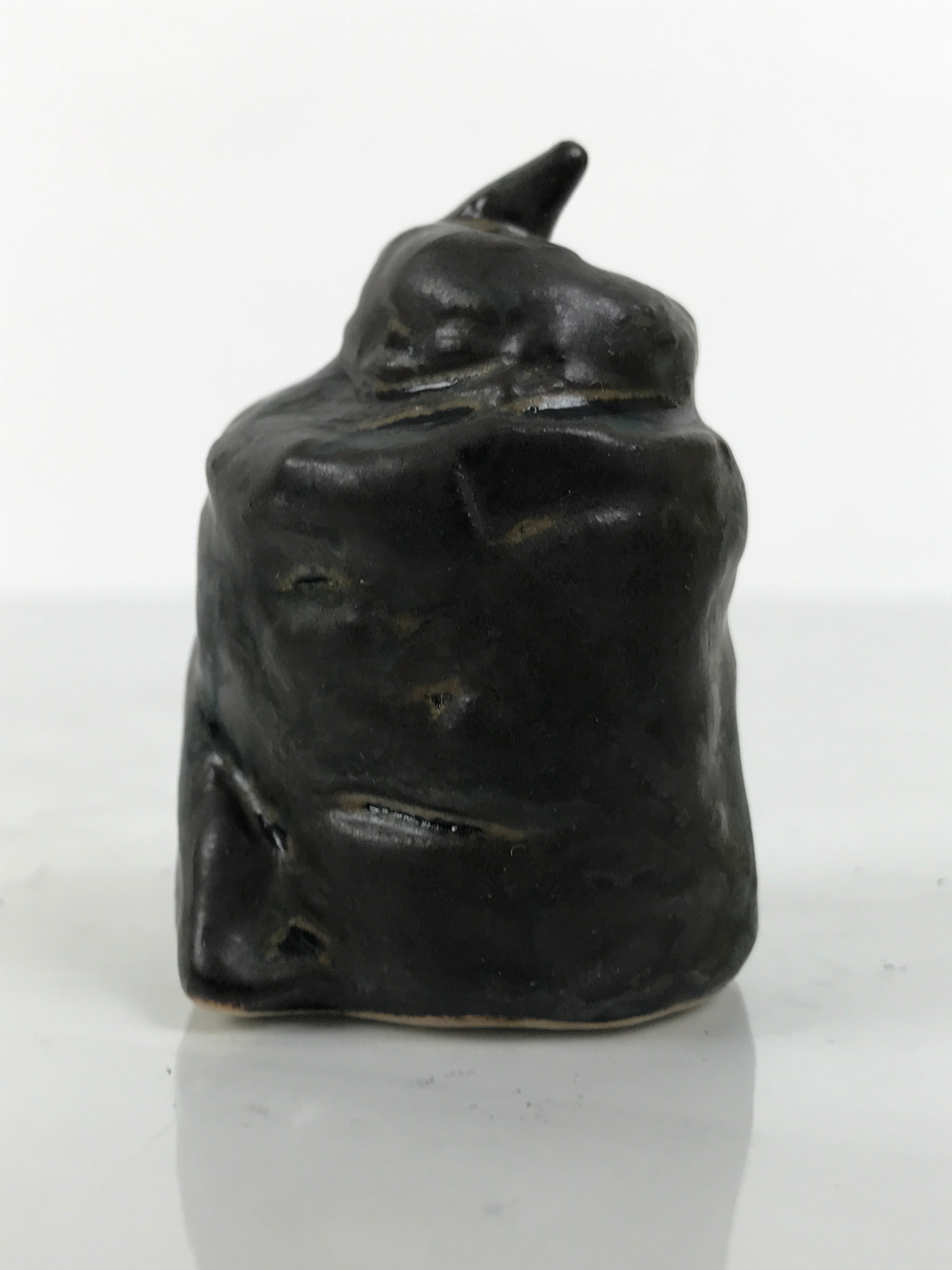 Japanese Ceramic Snake Statue Vtg Pair Zodiac Eto Sculpture Black Okimono ST96