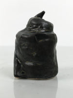 Japanese Ceramic Snake Statue Vtg Pair Zodiac Eto Sculpture Black Okimono ST96
