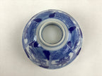 Japanese Ceramic Sometsuke Lidded Bowl Owan Vtg Pottery White Blue Floral PY580