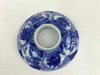 Japanese Ceramic Sometsuke Lidded Bowl Owan Vtg Pottery White Blue Floral PY583
