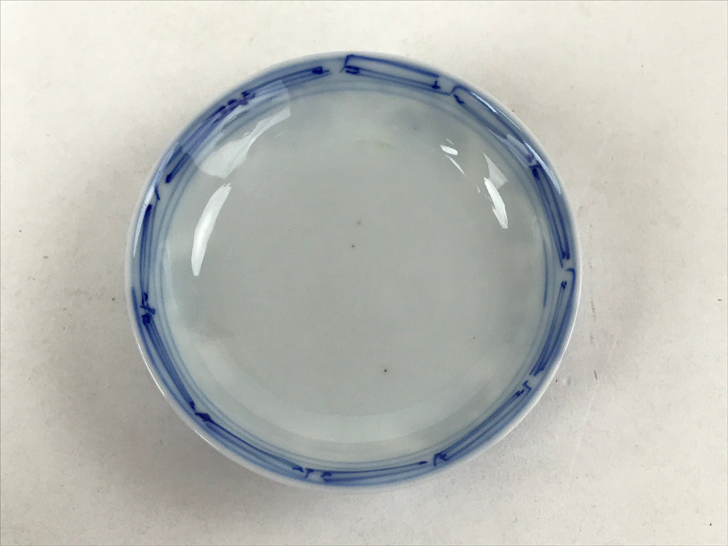 Japanese Ceramic Sometsuke Lidded Bowl Owan Vtg Pottery White Blue Floral PY584