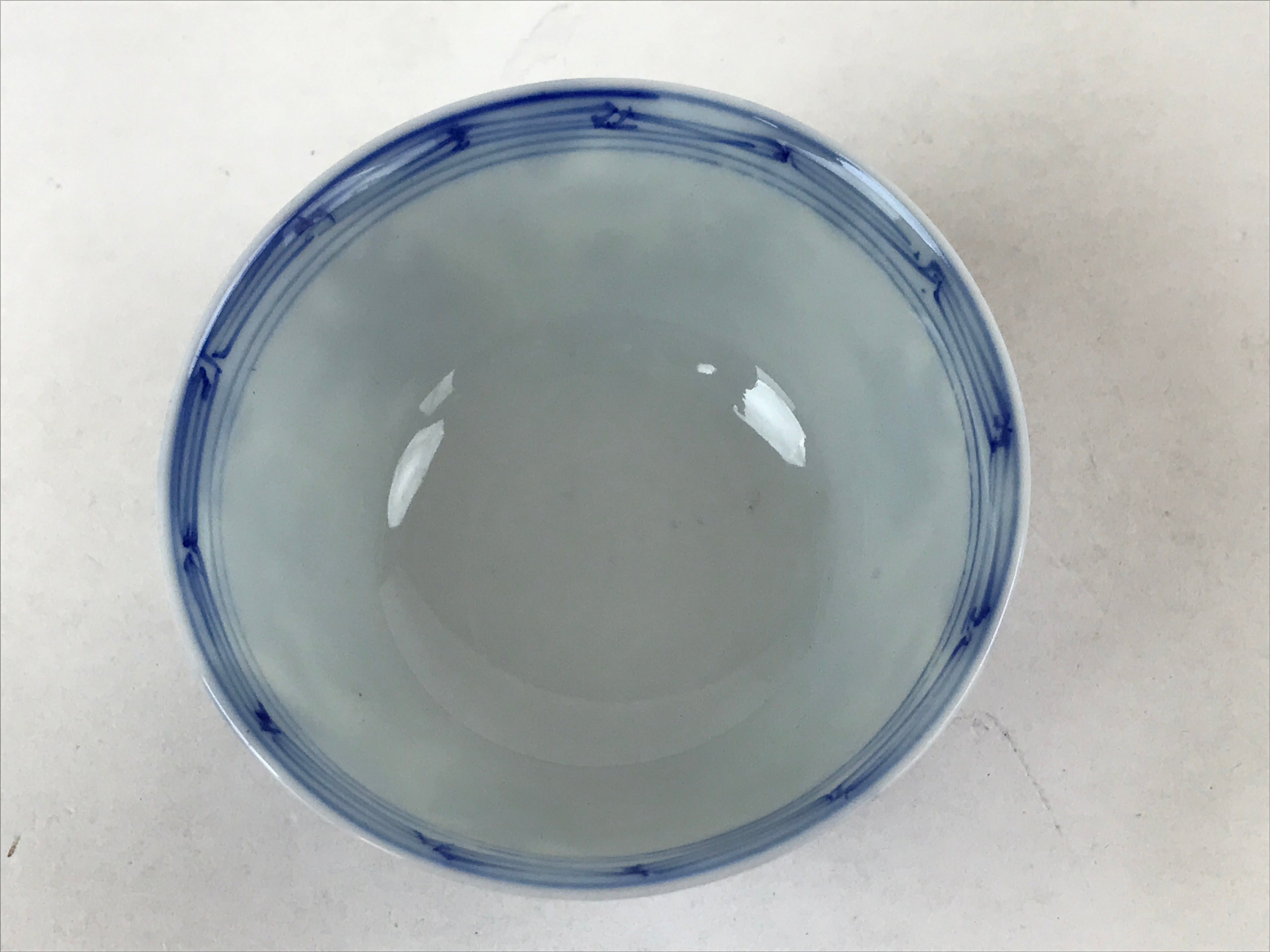 Japanese Ceramic Sometsuke Lidded Bowl Owan Vtg Pottery White Blue Floral PY585