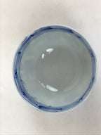 Japanese Ceramic Sometsuke Lidded Bowl Owan Vtg Pottery White Blue Floral PY586