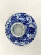 Japanese Ceramic Sometsuke Lidded Bowl Owan Vtg Pottery White Blue Floral PY586