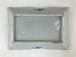 Japanese Ceramic Sometsuke Small Plate Vtg Rectangle Sansui Landscape Blue PY601