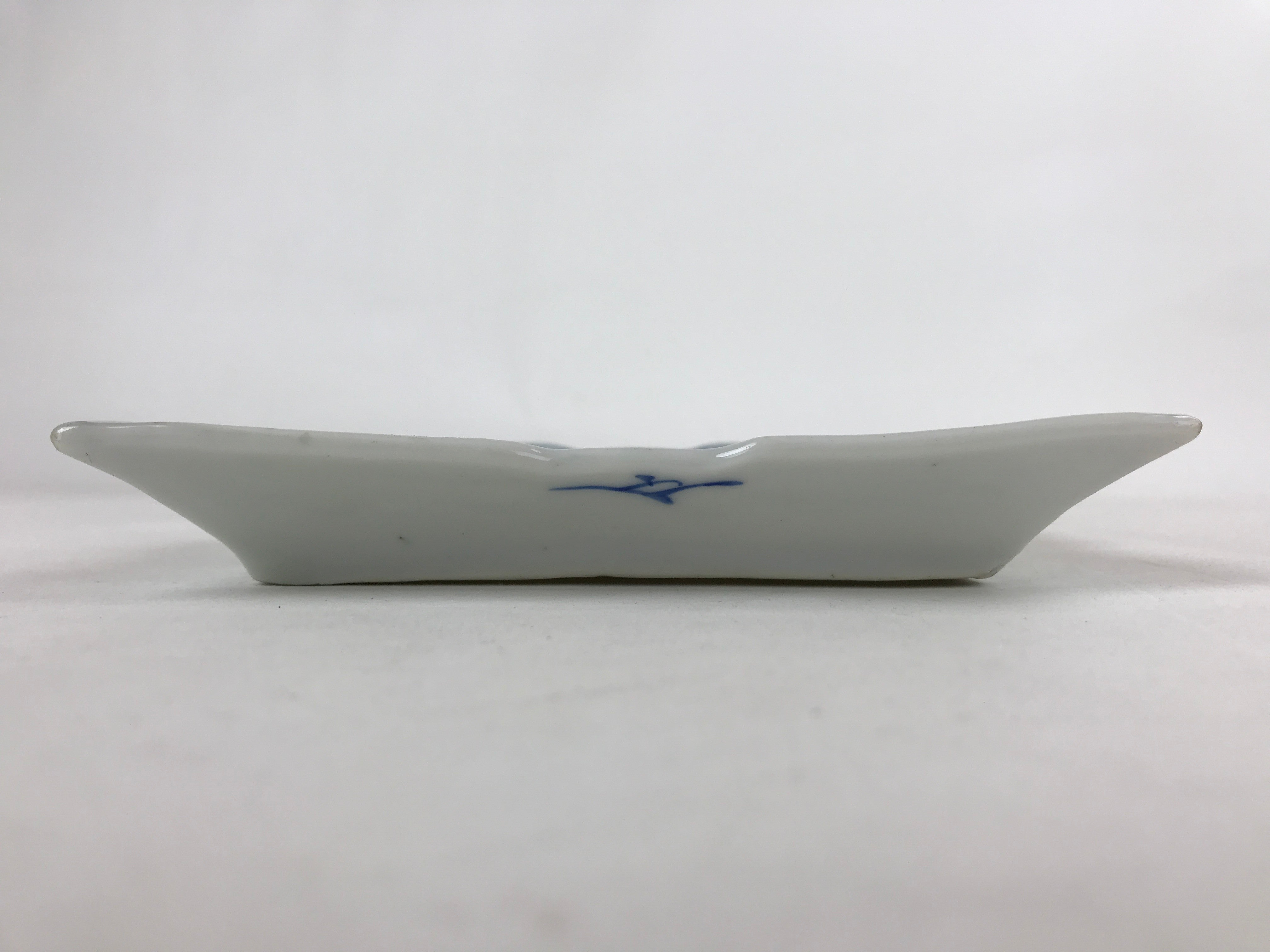 Japanese Ceramic Sometsuke Small Plate Vtg Rectangle Sansui Landscape Blue PY601