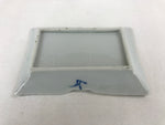 Japanese Ceramic Sometsuke Small Plate Vtg Rectangle Sansui Landscape Blue PY602