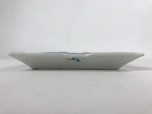 Japanese Ceramic Sometsuke Small Plate Vtg Rectangle Sansui Landscape Blue PY602