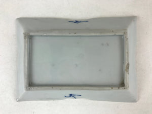 Japanese Ceramic Sometsuke Small Plate Vtg Rectangle Sansui Landscape Blue PY603