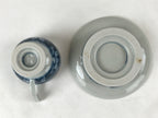 Japanese Ceramic Sometsuke Teacup And Saucer Vtg Pottery White Blue Floral PY590