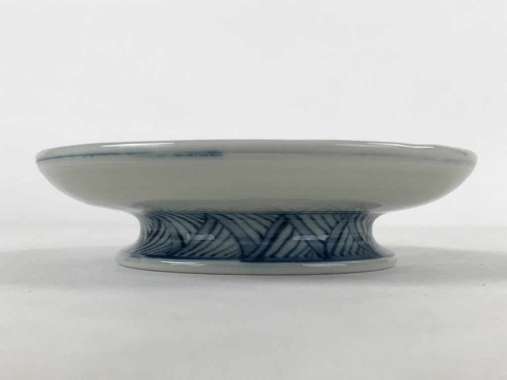 Japanese Ceramic Sometsuke Teacup And Saucer Vtg Pottery White Blue Floral PY590