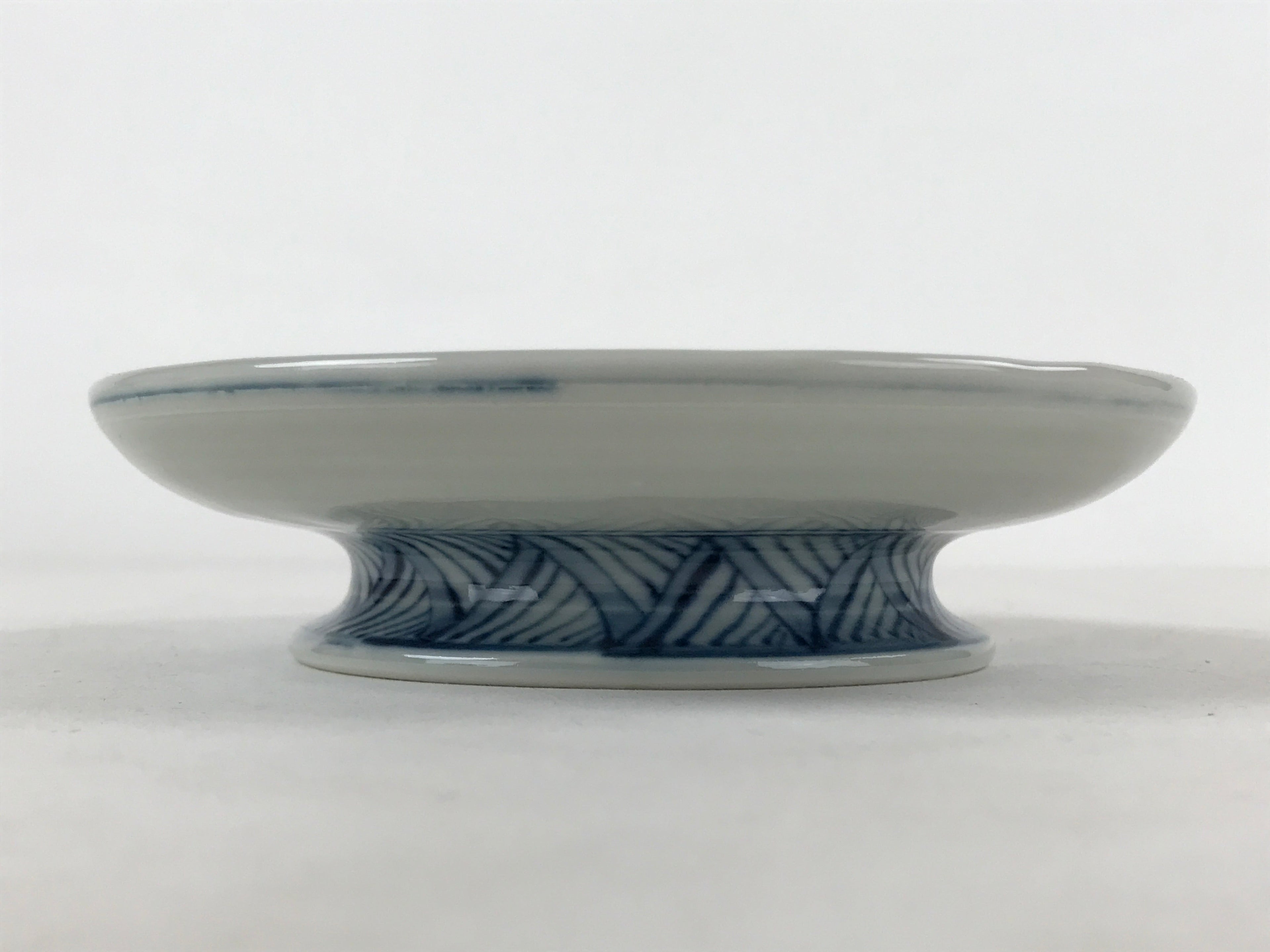 Japanese Ceramic Sometsuke Teacup And Saucer Vtg Pottery White Blue Floral PY590