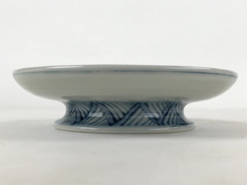 Japanese Ceramic Sometsuke Teacup And Saucer Vtg Pottery White Blue Floral PY590