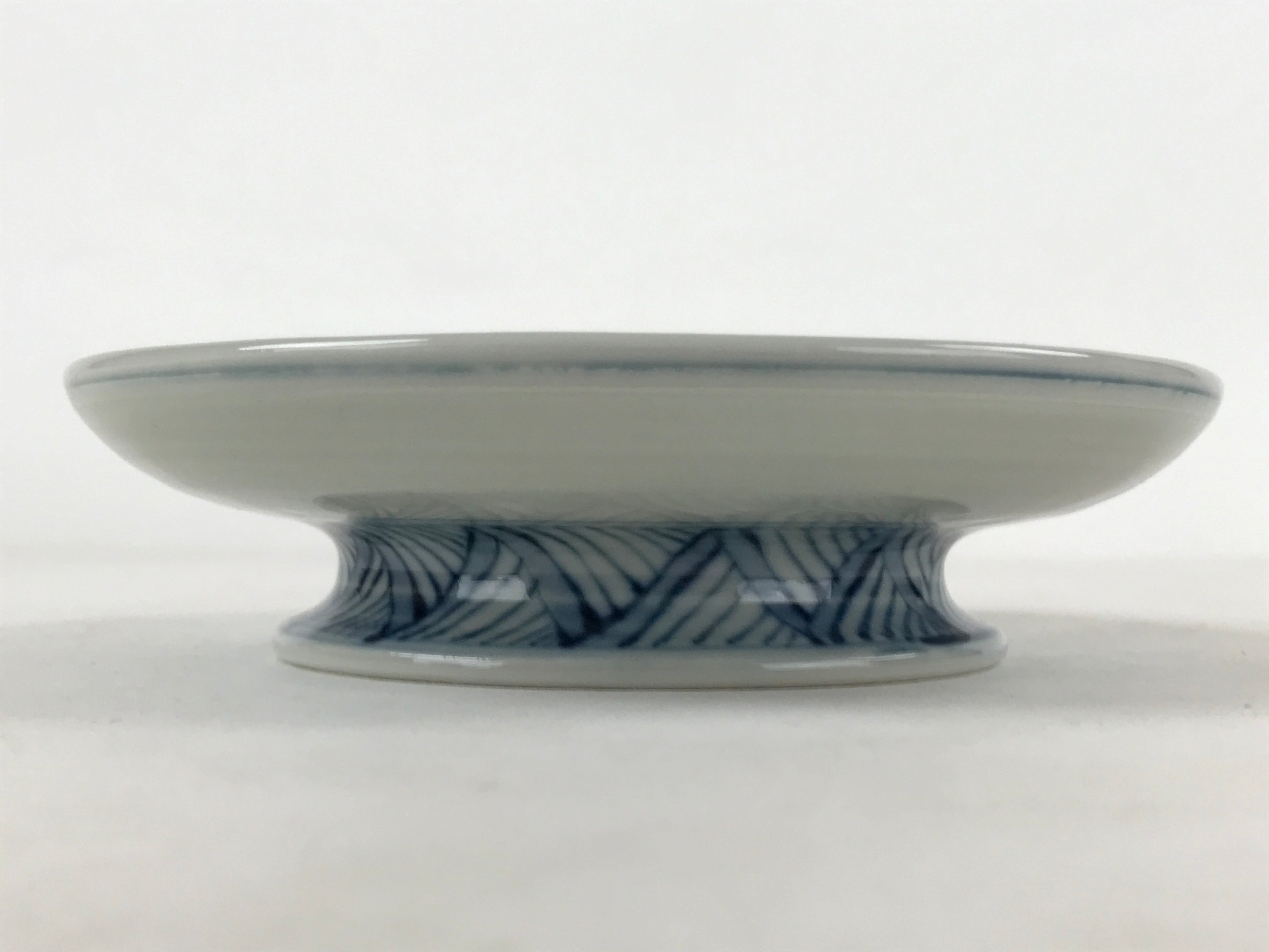 Japanese Ceramic Sometsuke Teacup And Saucer Vtg Pottery White Blue Floral PY590