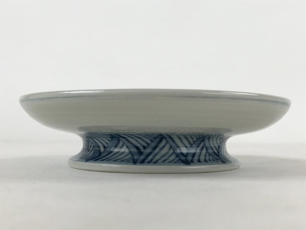 Japanese Ceramic Sometsuke Teacup And Saucer Vtg Pottery White Blue Floral PY590