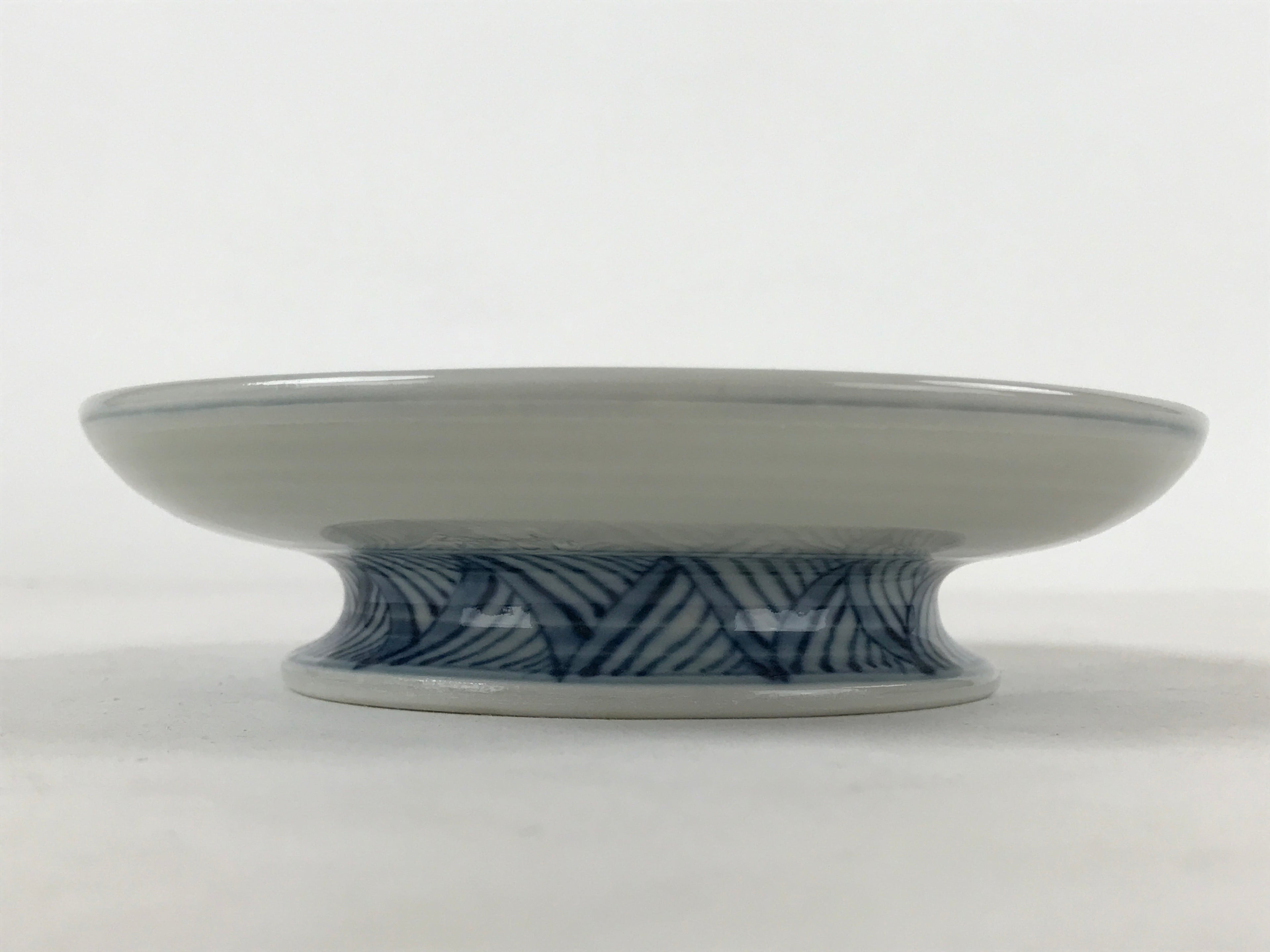 Japanese Ceramic Sometsuke Teacup And Saucer Vtg Pottery White Blue Floral PY590