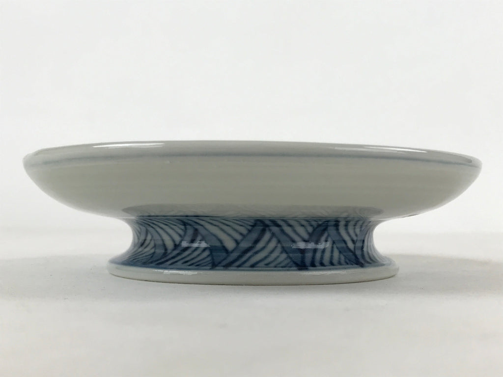 Japanese Ceramic Sometsuke Teacup And Saucer Vtg Pottery White Blue Floral PY590