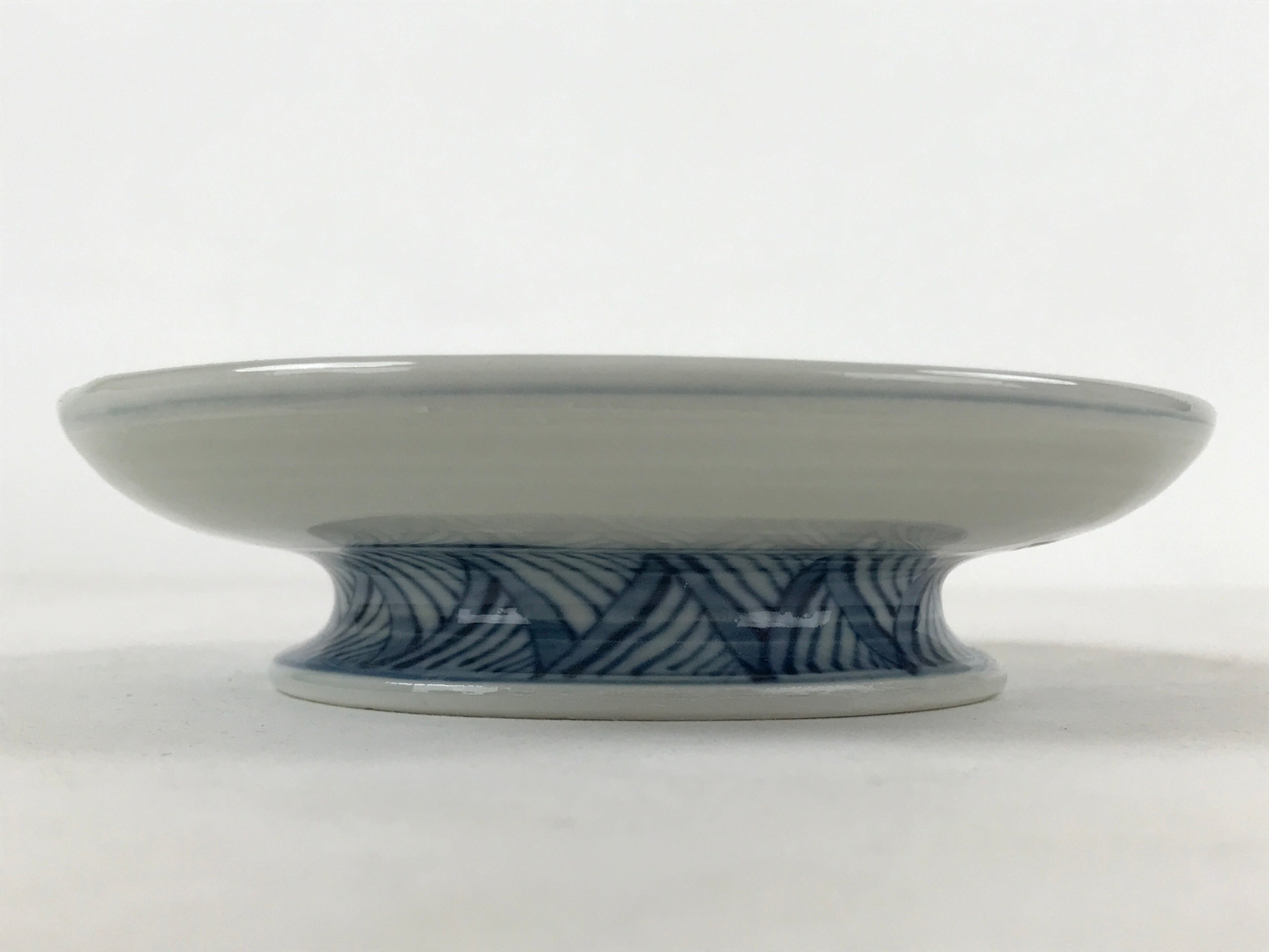 Japanese Ceramic Sometsuke Teacup And Saucer Vtg Pottery White Blue Floral PY590