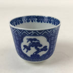 Japanese Ceramic Sometsuke Teacup Vtg Shochikubai White Blue Yunomi Sencha TC416