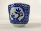 Japanese Ceramic Sometsuke Teacup Vtg Shochikubai White Blue Yunomi Sencha TC417