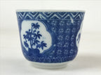 Japanese Ceramic Sometsuke Teacup Vtg Shochikubai White Blue Yunomi Sencha TC418