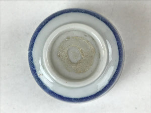 Japanese Ceramic Sometsuke Teacup Vtg Shochikubai White Blue Yunomi Sencha TC418