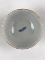 Japanese Ceramic Sometsuke Yunomi Teacup Vtg Pottery Blue White Bird TC358