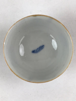 Japanese Ceramic Sometsuke Yunomi Teacup Vtg Pottery Blue White Bird TC358