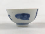 Japanese Ceramic Sometsuke Yunomi Teacup Vtg Pottery Blue White Bird TC358