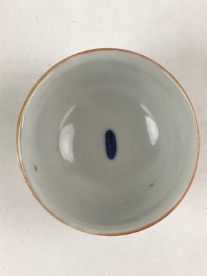 Japanese Ceramic Sometsuke Yunomi Teacup Vtg Pottery Blue White Bird TC359