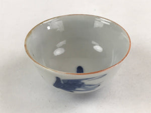 Japanese Ceramic Sometsuke Yunomi Teacup Vtg Pottery Blue White Bird TC359