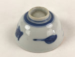 Japanese Ceramic Sometsuke Yunomi Teacup Vtg Pottery Blue White Bird TC359