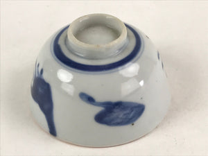 Japanese Ceramic Sometsuke Yunomi Teacup Vtg Pottery Blue White Bird TC360