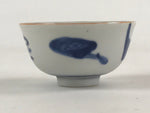 Japanese Ceramic Sometsuke Yunomi Teacup Vtg Pottery Blue White Bird TC360