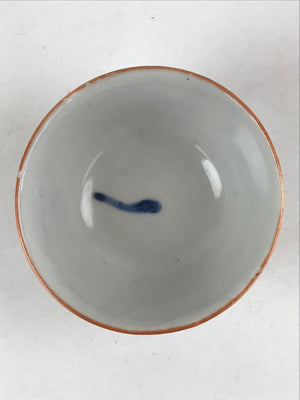 Japanese Ceramic Sometsuke Yunomi Teacup Vtg Pottery Blue White Bird TC361