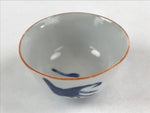 Japanese Ceramic Sometsuke Yunomi Teacup Vtg Pottery Blue White Bird TC361