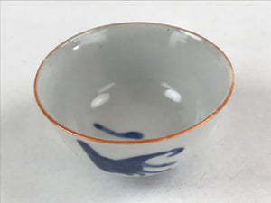 Japanese Ceramic Sometsuke Yunomi Teacup Vtg Pottery Blue White Bird TC361