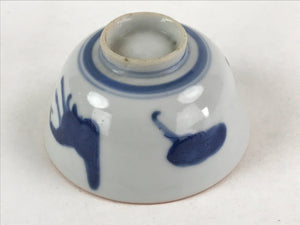 Japanese Ceramic Sometsuke Yunomi Teacup Vtg Pottery Blue White Bird TC361