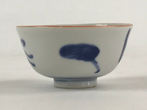 Japanese Ceramic Sometsuke Yunomi Teacup Vtg Pottery Blue White Bird TC361