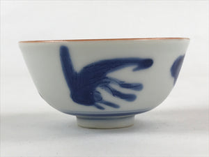 Japanese Ceramic Sometsuke Yunomi Teacup Vtg Pottery Blue White Bird TC362