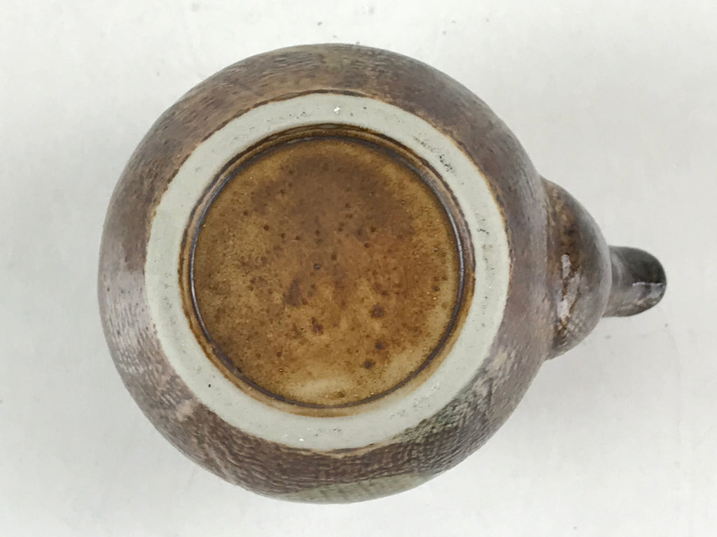 Japanese Ceramic Soy Sauce Dispenser Vtg Small Pot Pottery Yakimono Brown PY448