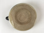 Japanese Ceramic Spouted Bowl Vtg Katakuchi Beige Glaze Black Design PY736