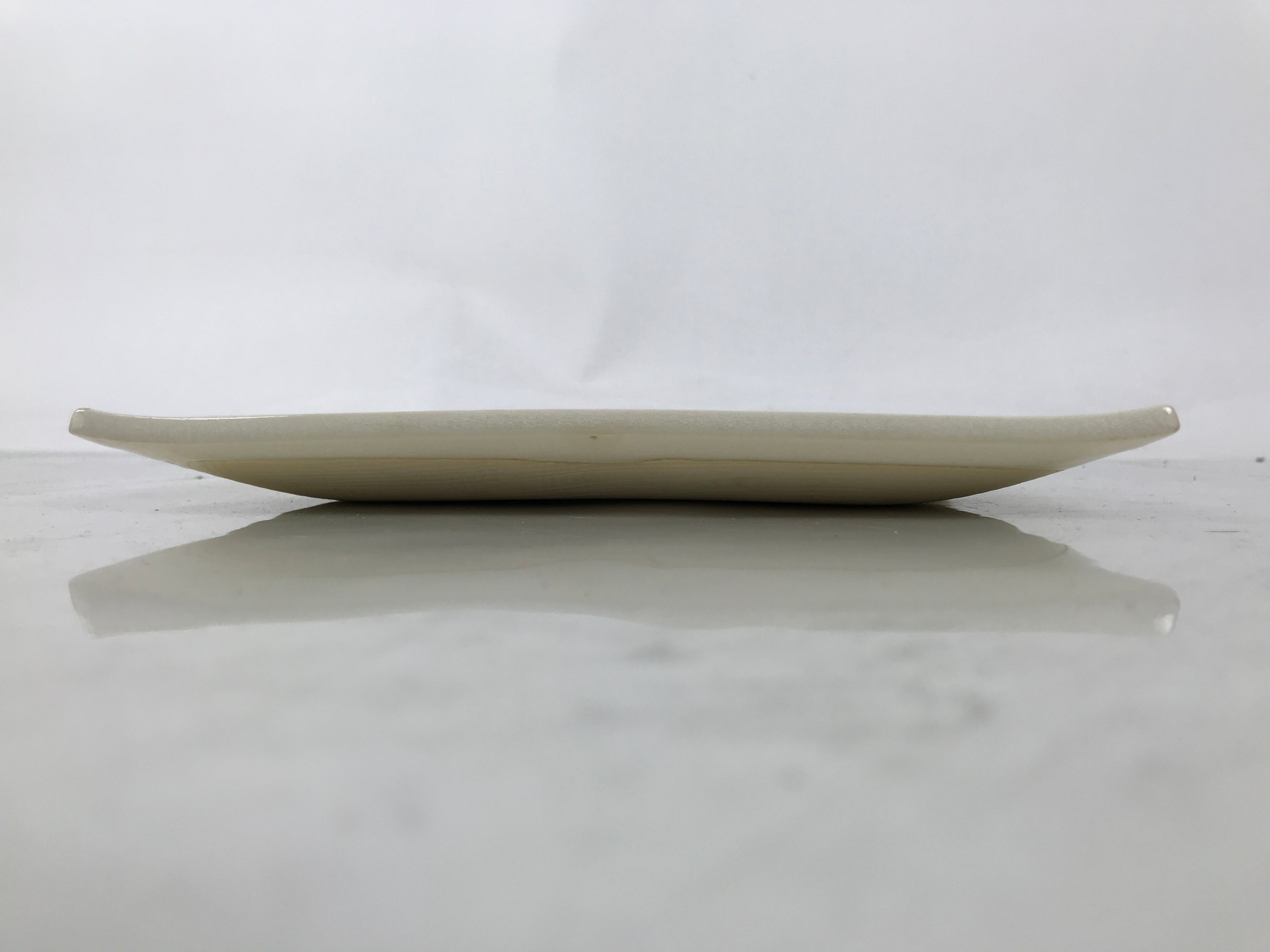 Japanese Ceramic Square Plate Vtg Beige Crackle Glaze Pot Green Pottery PX796