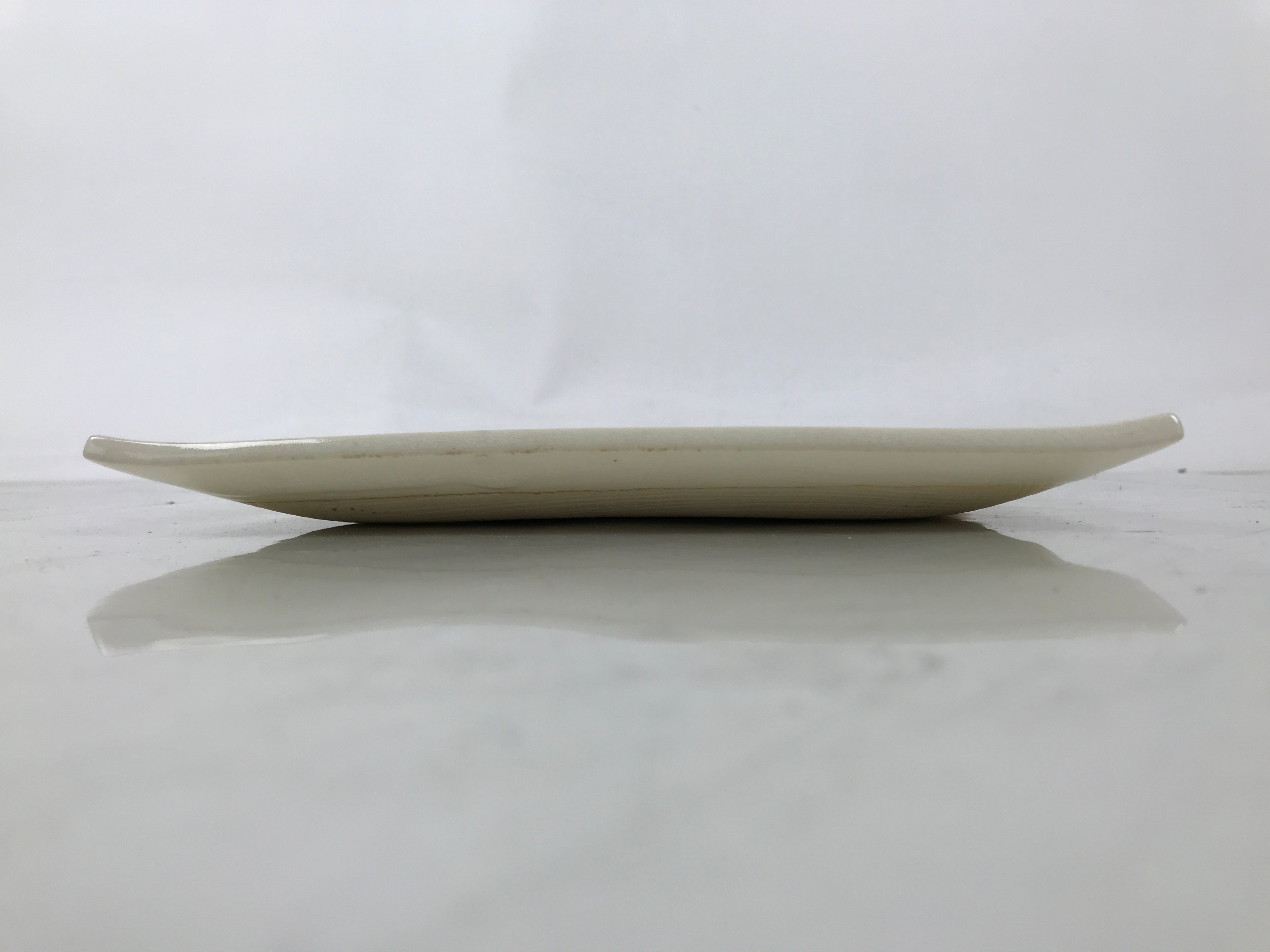 Japanese Ceramic Square Plate Vtg Beige Crackle Glaze Pot Green Pottery PX796