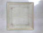 Japanese Ceramic Square Plate Vtg Beige Crackle Glaze Pot Green Pottery PX796