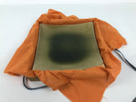 Japanese Ceramic Square Plate Vtg Iga Ware Green Crackle Glaze Wooden Box PX813
