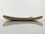 Japanese Ceramic Square Plate Vtg Iga Ware Green Crackle Glaze Wooden Box PX813
