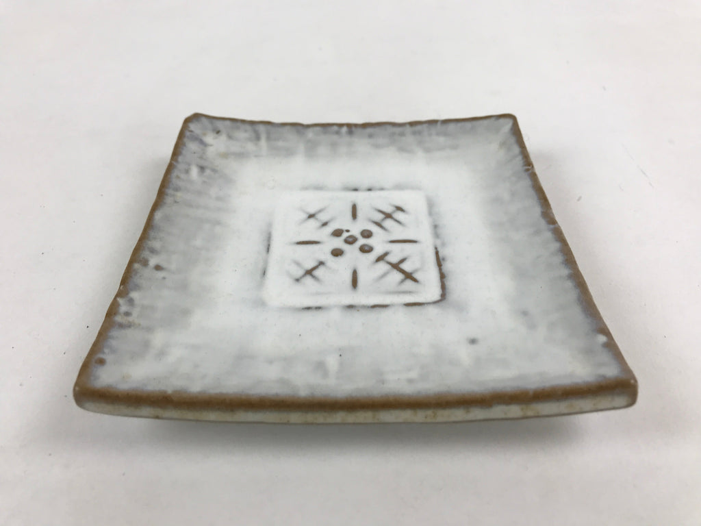 Japanese Ceramic Square Small Plate Vtg White Meimeizara Kozara Yakimono PY479
