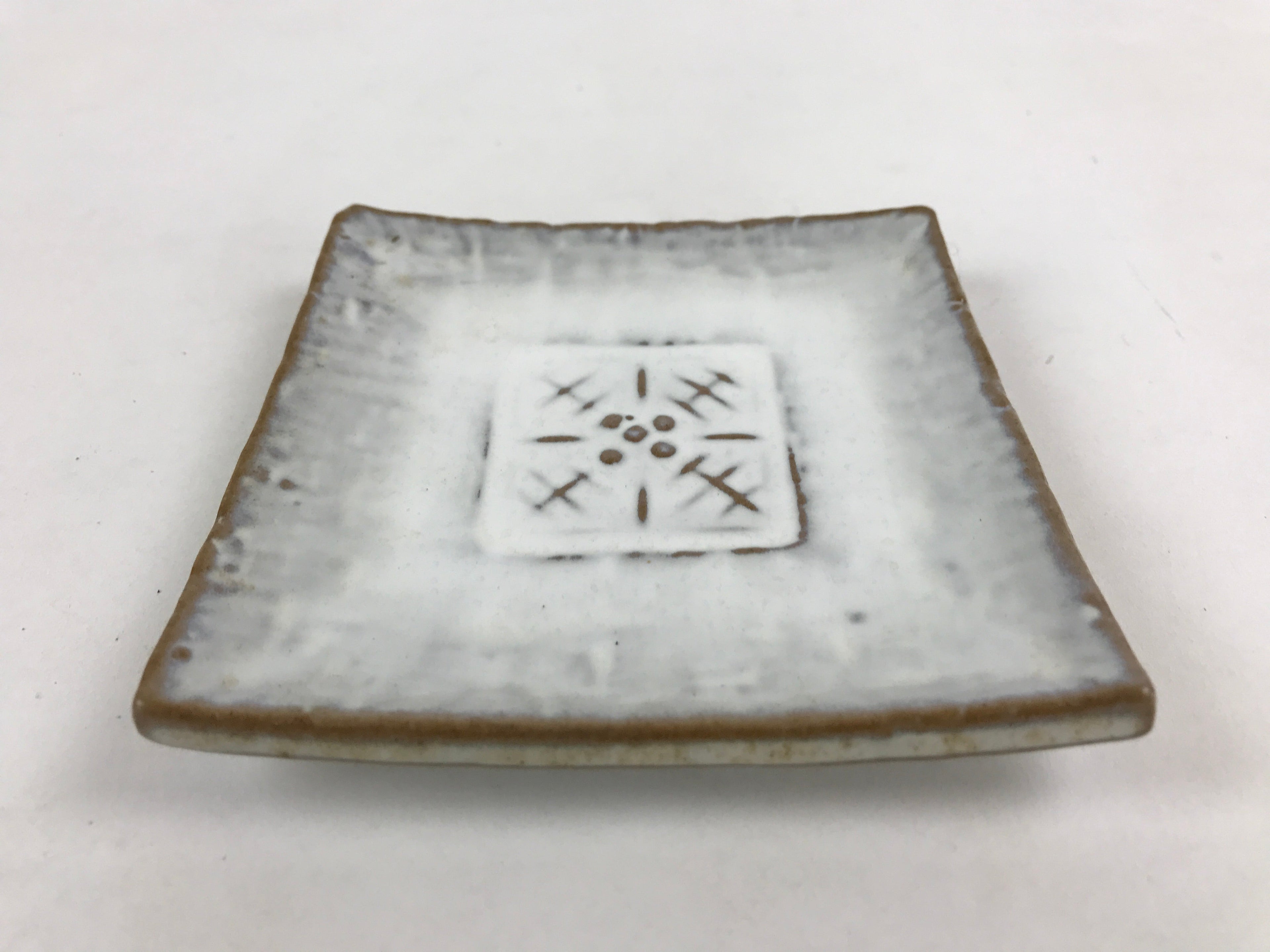Japanese Ceramic Square Small Plate Vtg White Meimeizara Kozara Yakimono PY479