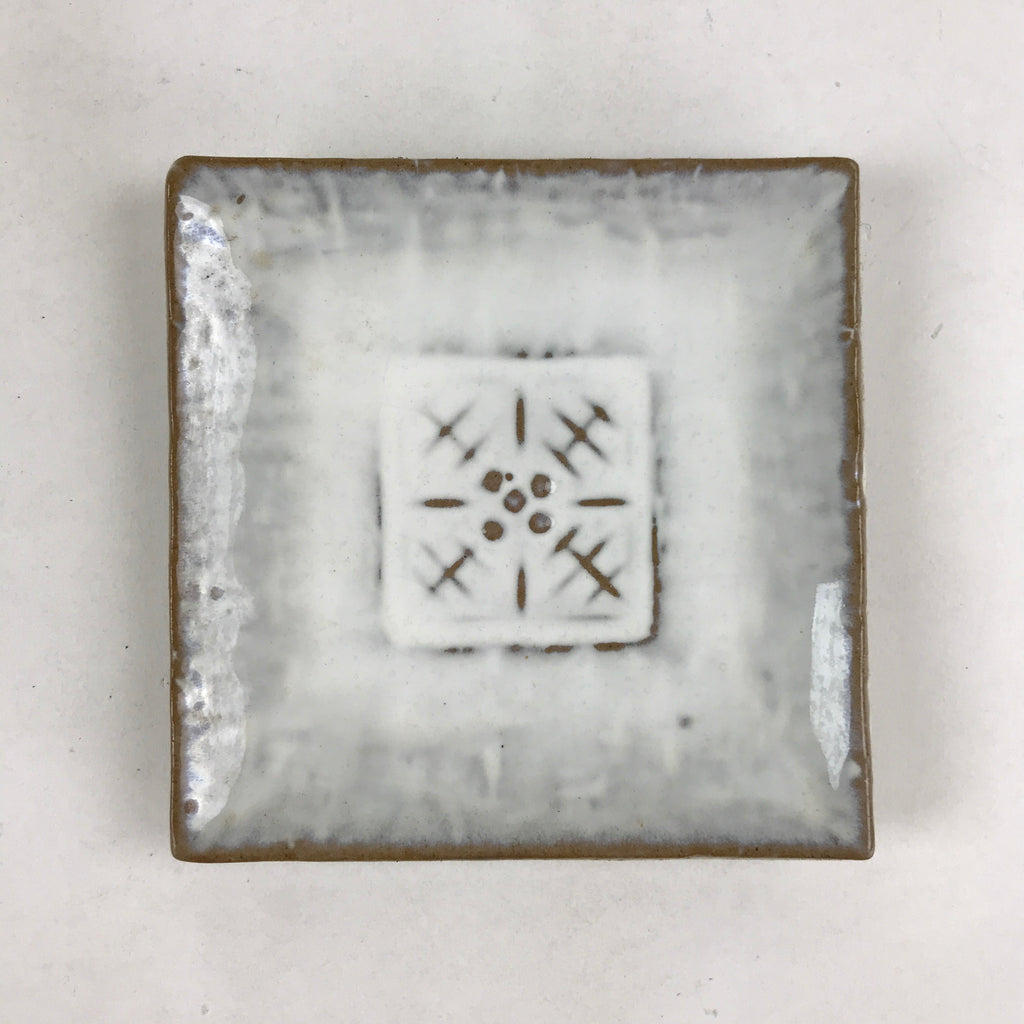 Japanese Ceramic Square Small Plate Vtg White Meimeizara Kozara Yakimono PY479
